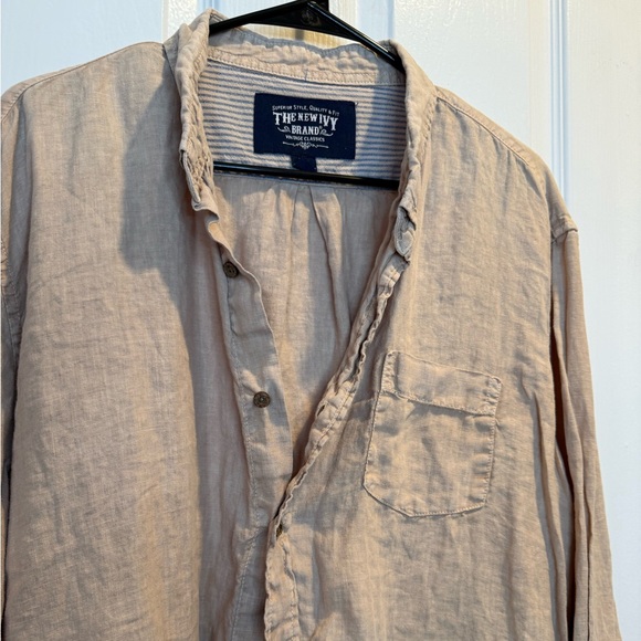 Vintage The New Ivy Tan Button Down Collared Shirt Size XXL - Picture 2 of 5
